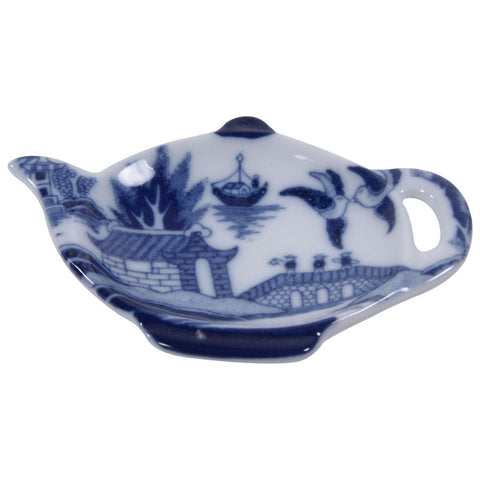 Blue Willow Porcelain Tea Tidy Caddy